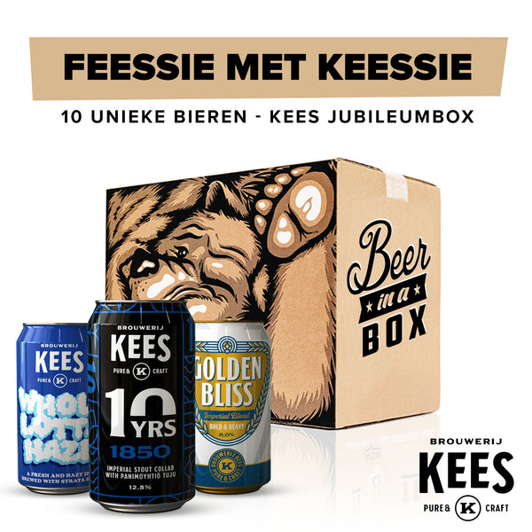 Kees Jubileum Box: 10 bier + glas